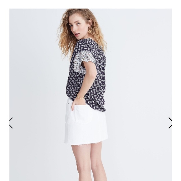 Madewell Print-Mix Drop-Shoulder Top in Blossoming Vines - Size M - Picture 3 of 8